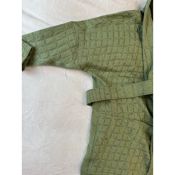 Nike Yoga Womens Green Reversible Wrap Jacket Check Kimono Cardigan L NWOT - Picture 7 of 10